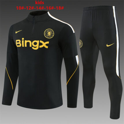 Kids Chelsea 2026/27 Half-zip Black Tracksuit