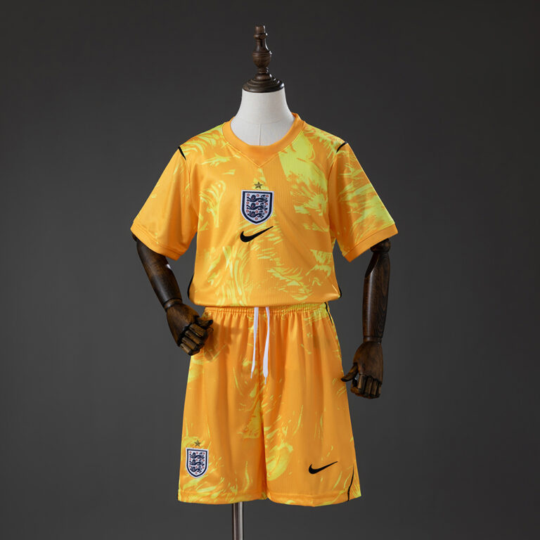 Kids England 2026 World Cup Goalkeeper Yellow Kit