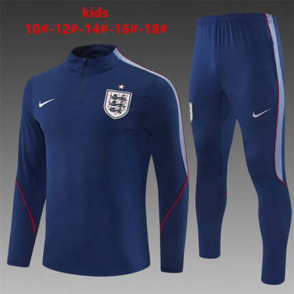 Kids England 2026 World Cup Half-zip Royal Blue Tracksuit