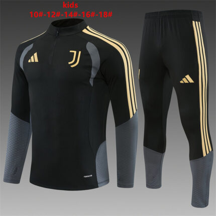 Kids Juventus 2026/27 Half-zip Black Tracksuit
