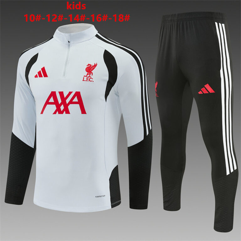 Kids Liverpool 2026/27 Half-zip Light Gray Tracksuit