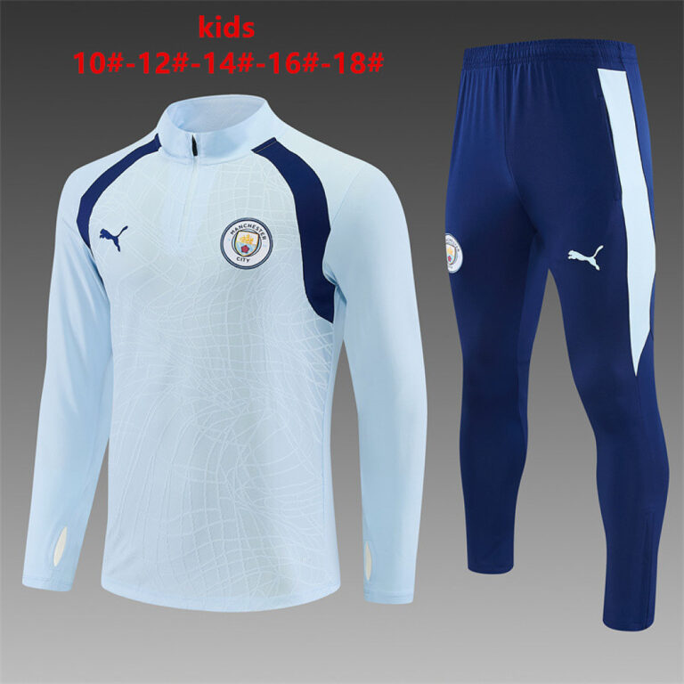 Kids Manchester City 2026/27 Half-zip Light Blue Tracksuit
