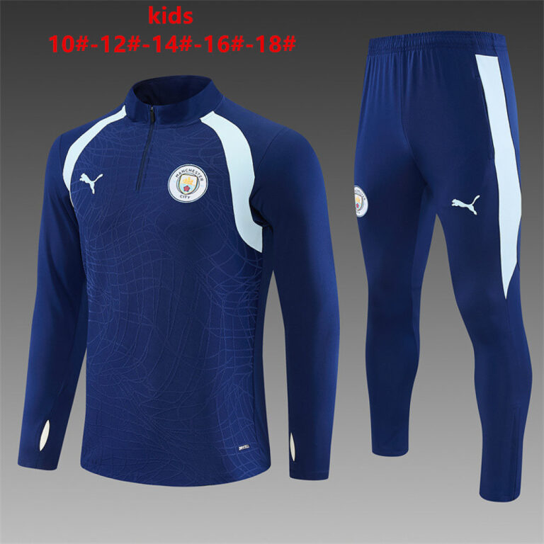 Kids Manchester City 2026/27 Half-zip Royal Blue Tracksuit
