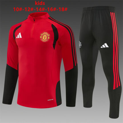 Kids Manchester United 2026/27 Half-zip Red Tracksuit