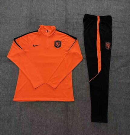 Kids Netherlands 2026 World Cup Half-zip Orange Tracksuit