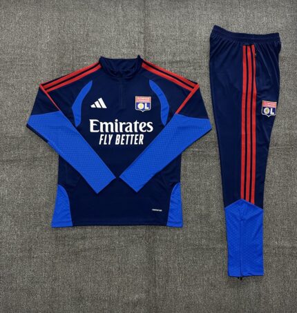 Kids Olympique Lyonnais 2026/27 Half-zip Royal Blue Tracksuit