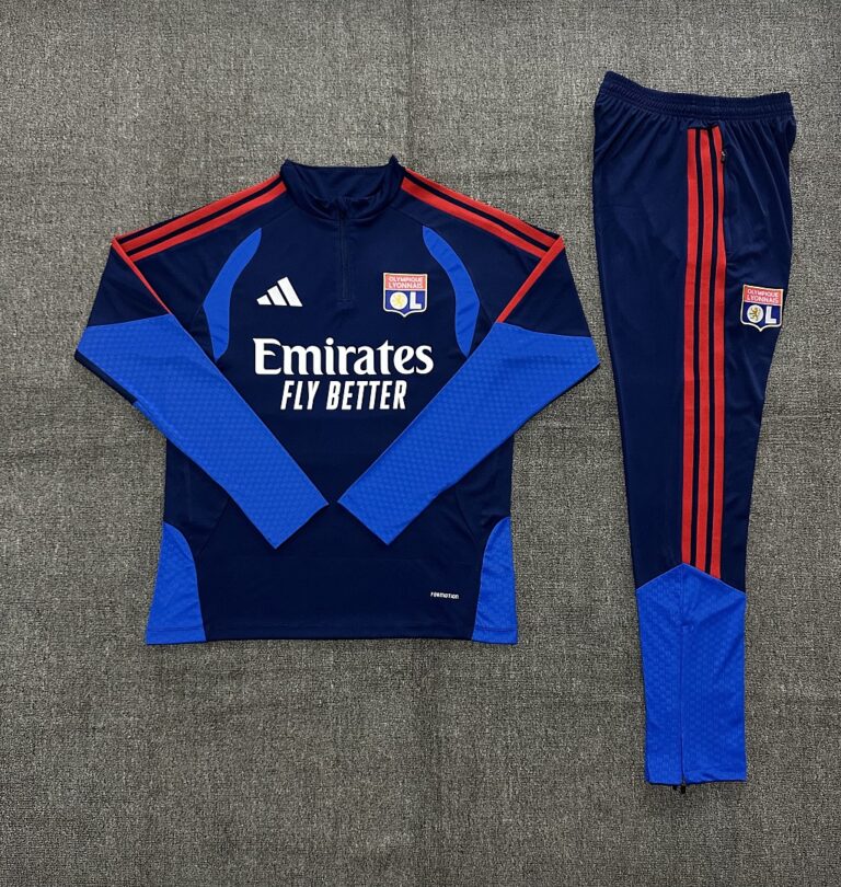 Kids Olympique Lyonnais 2026/27 Half-zip Royal Blue Tracksuit