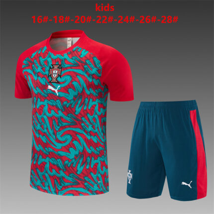 Kids Portugal 2026 World Cup Camo Red Green Training Jersey