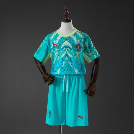 Kids Portugal 2026 World Cup Goalkeeper Green Kit