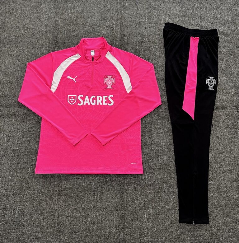 Kids Portugal 2026 World Cup Half-zip Pink Tracksuit