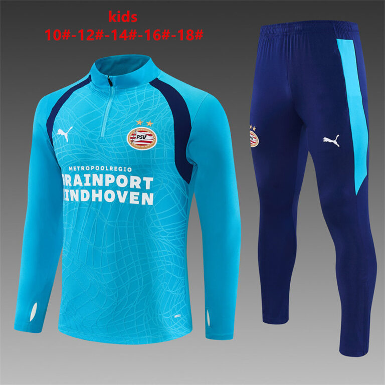 Kids PSV 2026/27 Half-zip Light Blue Tracksuit