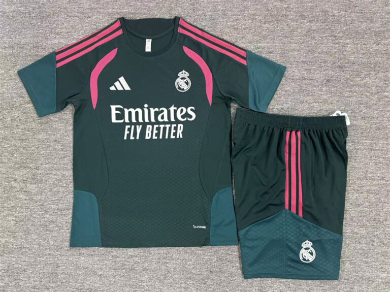 Kids Real Madrid 2026/27 Dark Green Pink Training Jersey
