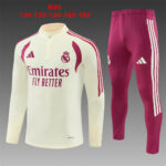 Kids Real Madrid 2026/27 Half-zip Beige Pink Tracksuit