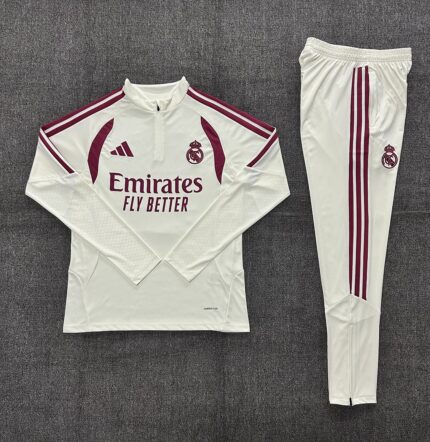 Kids Real Madrid 2026/27 Half-zip Beige Tracksuit