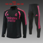 Kids Real Madrid 2026/27 Half-zip Black Pink Tracksuit