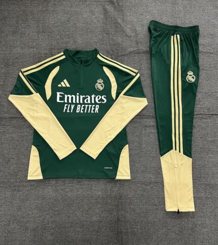 Kids Real Madrid 2026/27 Half-zip Green Tracksuit