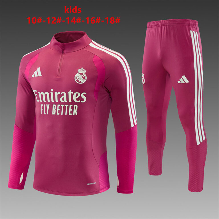Kids Real Madrid 2026/27 Half-zip Pink Tracksuit