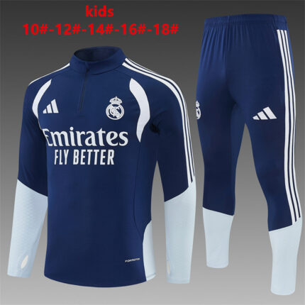 Kids Real Madrid 2026/27 Half-zip Royal Blue Tracksuit