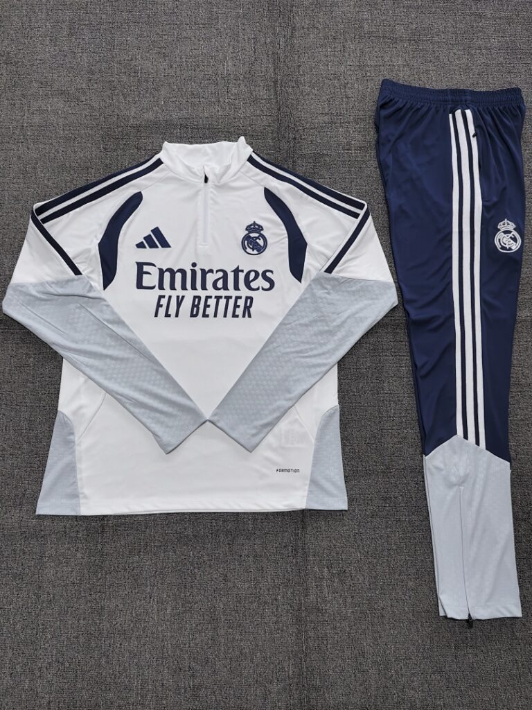Kids Real Madrid 2026/27 Half-zip White Tracksuit