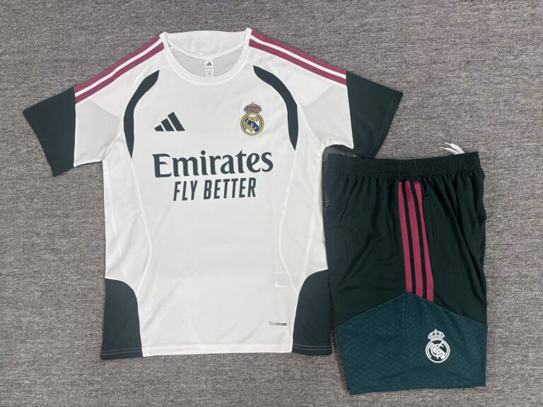 Kids Real Madrid 2026/27 White Dark Green Training Jersey