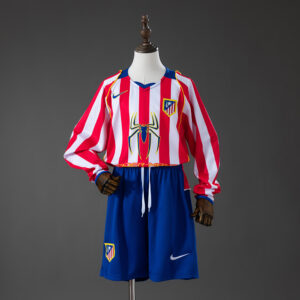 Kids Retro Atletico Madrid 2004/05 Home Long Sleeve Kit