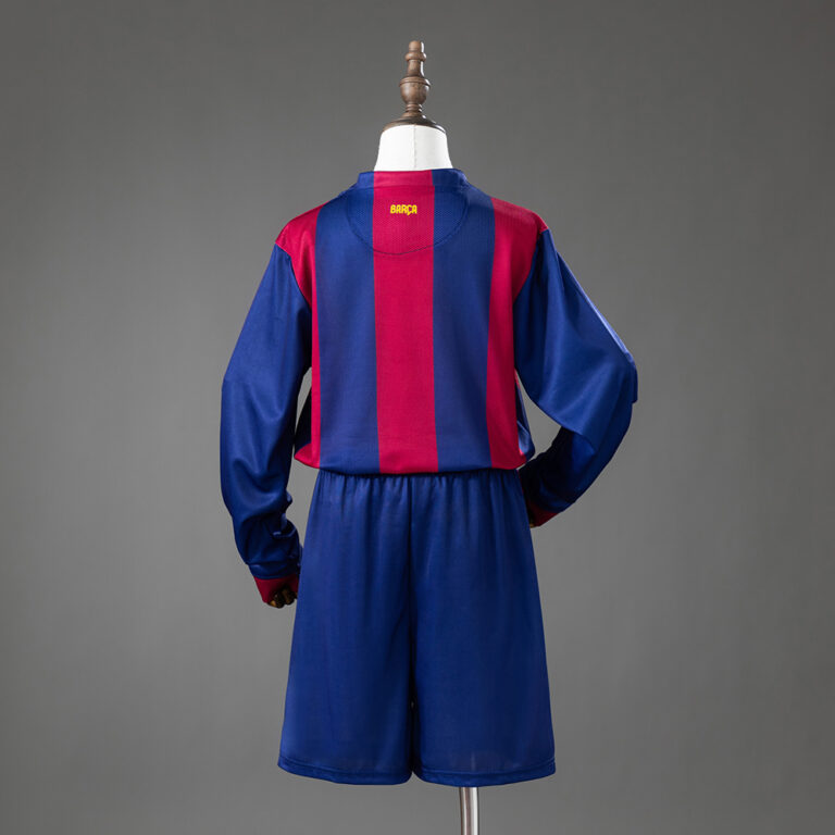 Kids Retro Barcelona 2014/15 Home Long-Sleeve Long Sleeve Kit