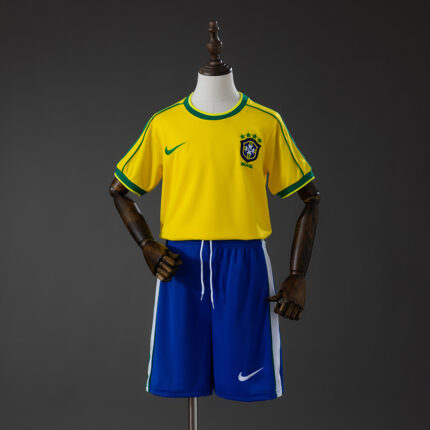 Kids Retro Brazil 1998 World Cup Home Kit