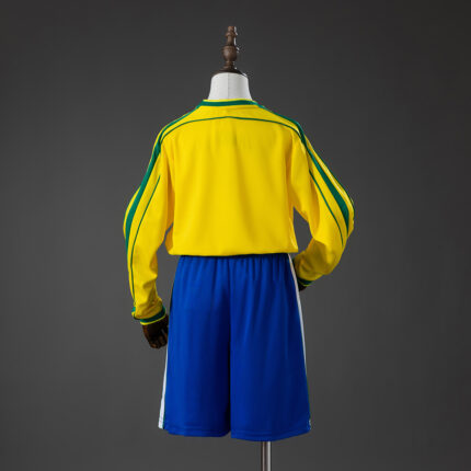 Kids Retro Brazil 1998 World Cup Home Long Sleeve Kit