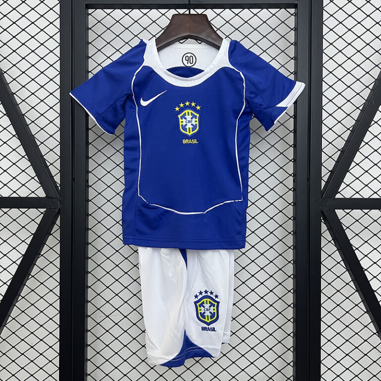 Kids Retro Brazil 2004 Away Kit