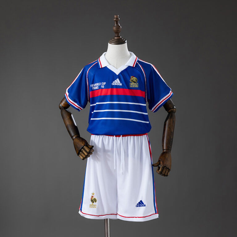 Kids Retro France 1998 World Cup Home Kit