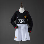 Kids Retro Manchester United 2007/08 Away Long Sleeve Kit