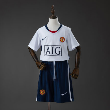 Kids Retro Manchester United Away 0809 (League Edition) Kit