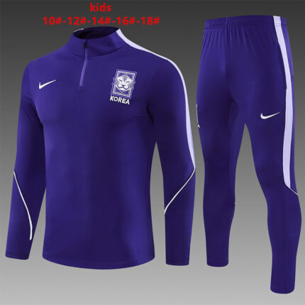 Kids South Korea 2026 World Cup Half-zip Purple Tracksuit
