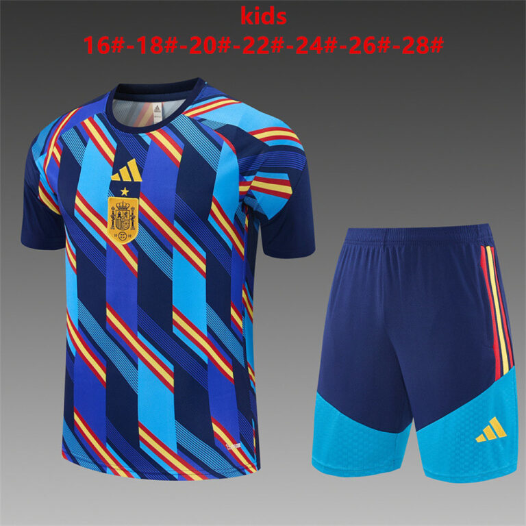 Kids Spain 2026 World Cup Camo Royal Blue Training Jersey