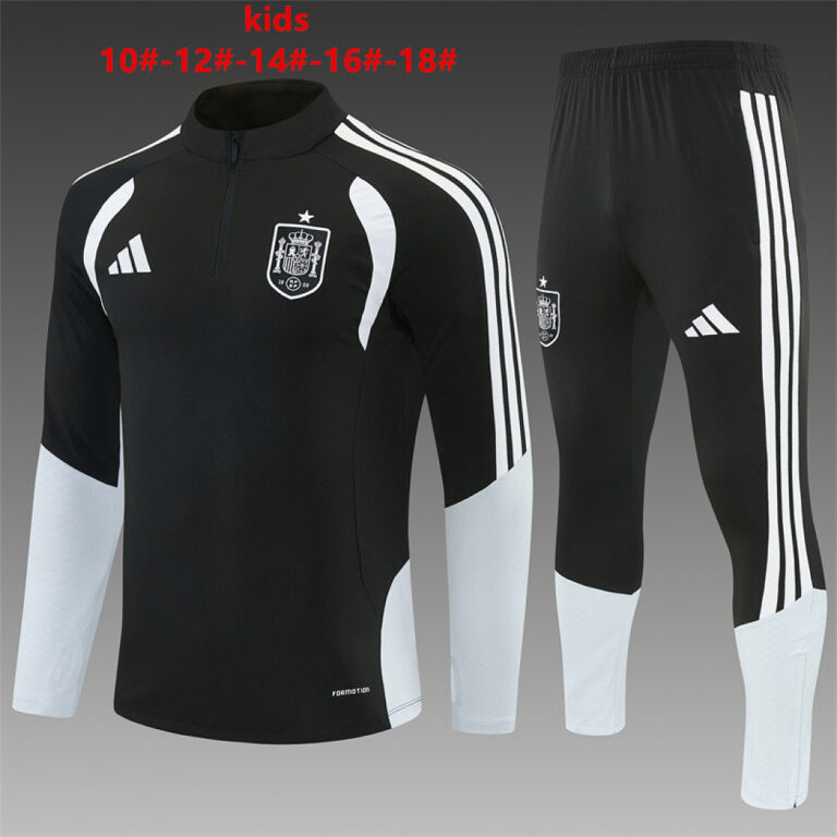 Kids Spain 2026 World Cup Half-zip Black Tracksuit