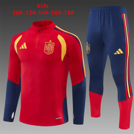 Kids Spain 2026 World Cup Half-zip Red Tracksuit