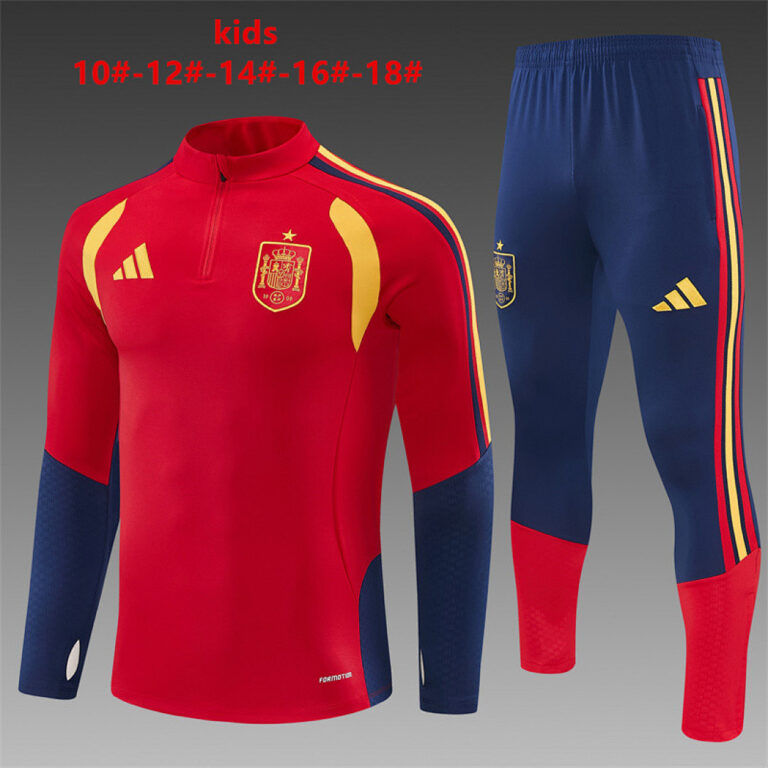 Kids Spain 2026 World Cup Half-zip Red Tracksuit