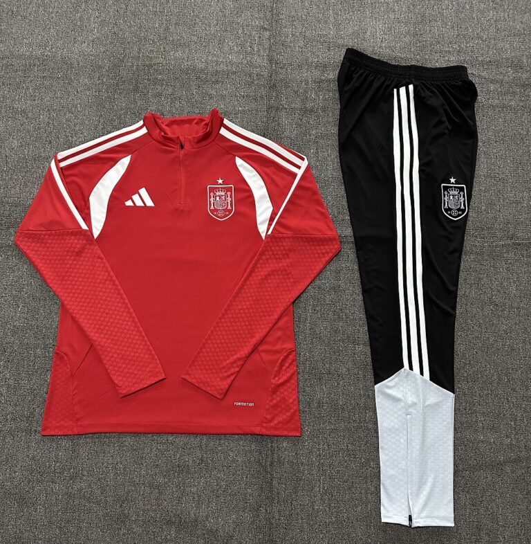 Kids Spain 2026 World Cup Half-zip Red White Tracksuit