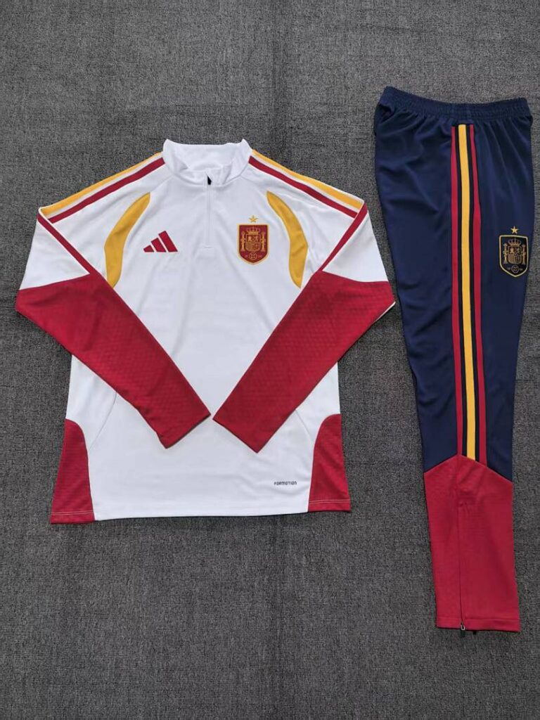 Kids Spain 2026 World Cup Half-zip White Tracksuit