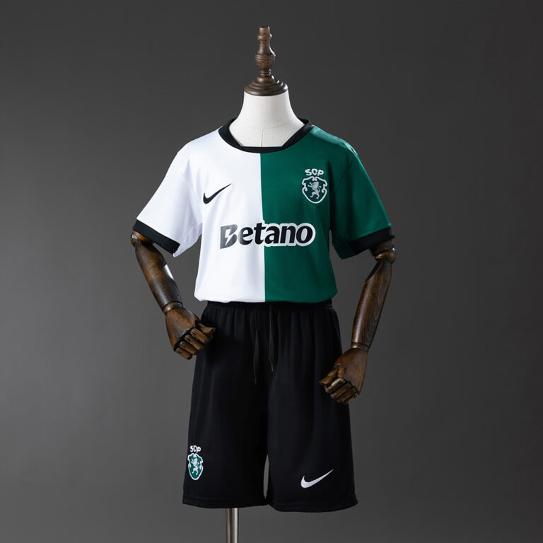 Kids Sporting CP 2025/26 Lisbon White and Green Special Edition Kit