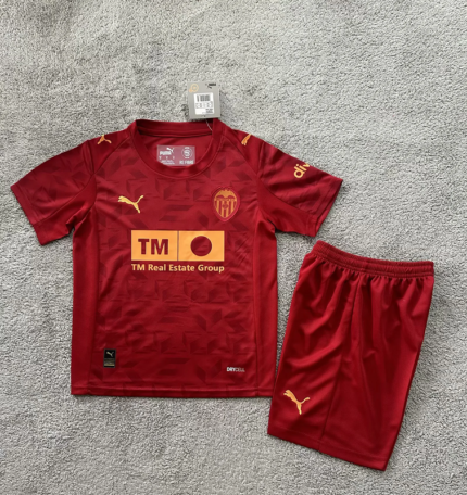 Kids Valencia CF 2025/26 Away red Kit