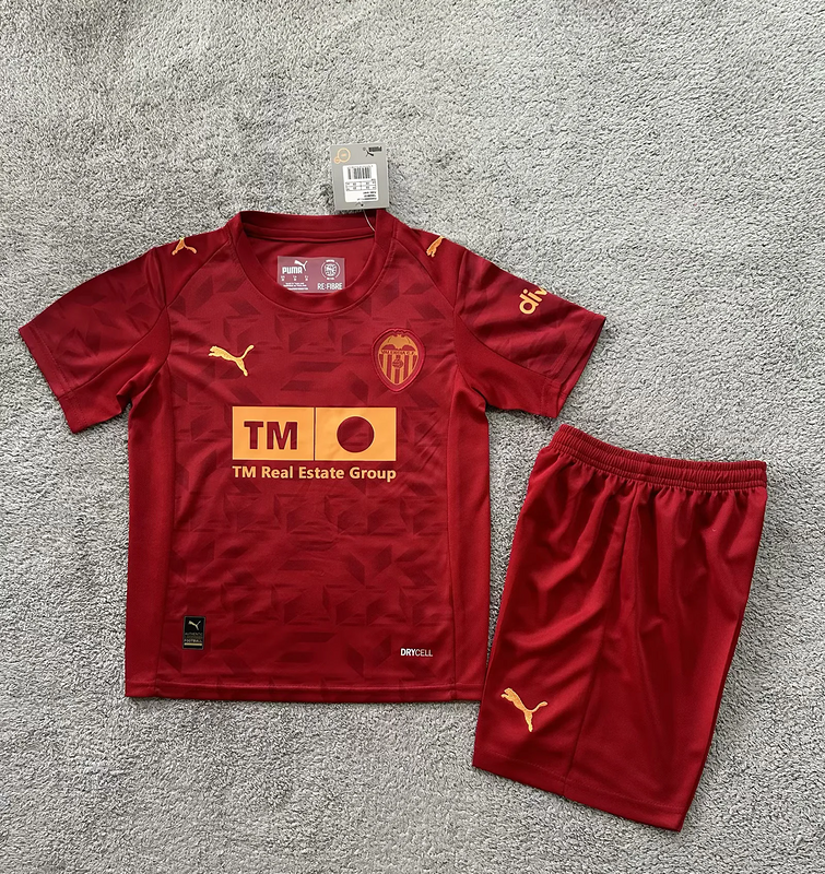 Kids Valencia CF 2025/26 Away red Kit