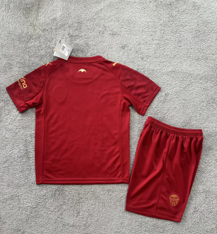Kids Valencia CF 2025/26 Away red Kit