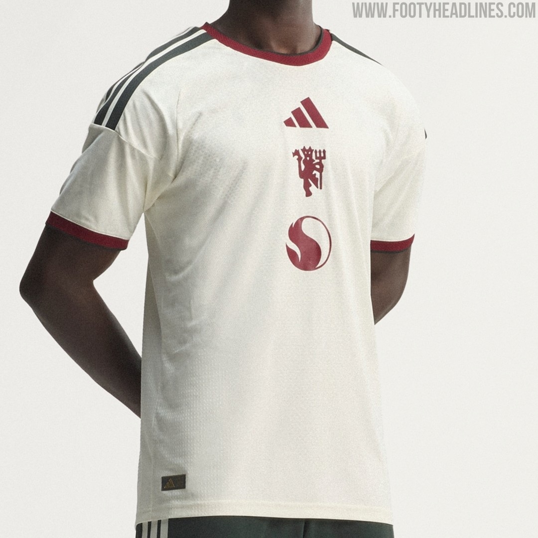 Manchester United 2026-27 third kit in ivory with maroon and green trim