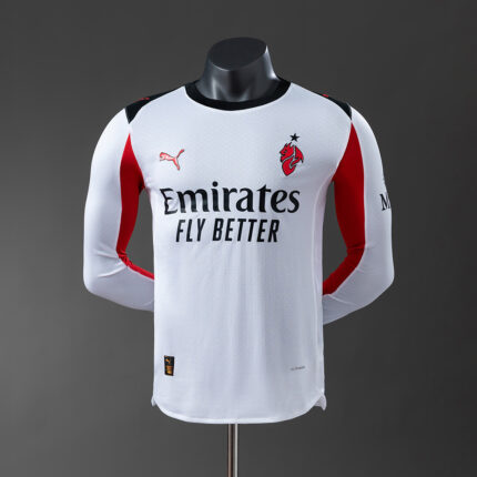 Mens AC Milan 2025/26 Away Long Sleeve Jersey Player Version