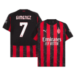 Mens AC Milan 2025/26 Home Jersey – Gimenez 7