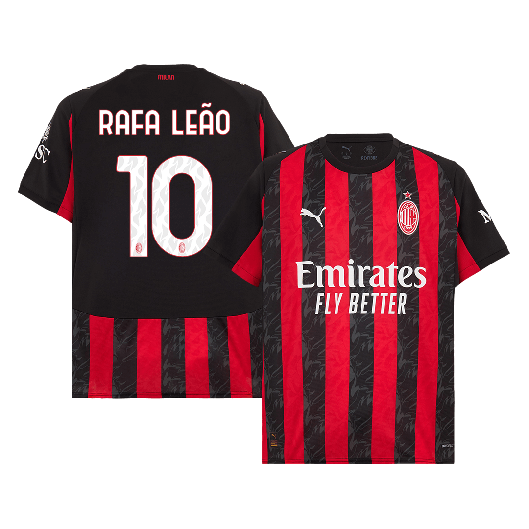 Mens AC Milan 2025/26 Home Jersey – Leao 10 Mens AC Milan 2025/26 Home Jersey – Leao 10