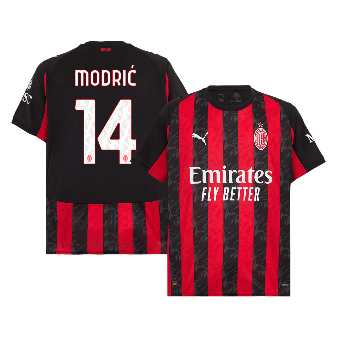 Mens AC Milan 2025/26 Home Jersey – Modric 14 Mens AC Milan 2025/26 Home Jersey – Modric 14