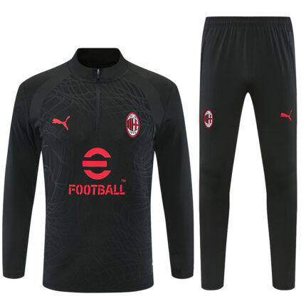 Mens AC Milan 2026/27 Half-zip Black Tracksuit