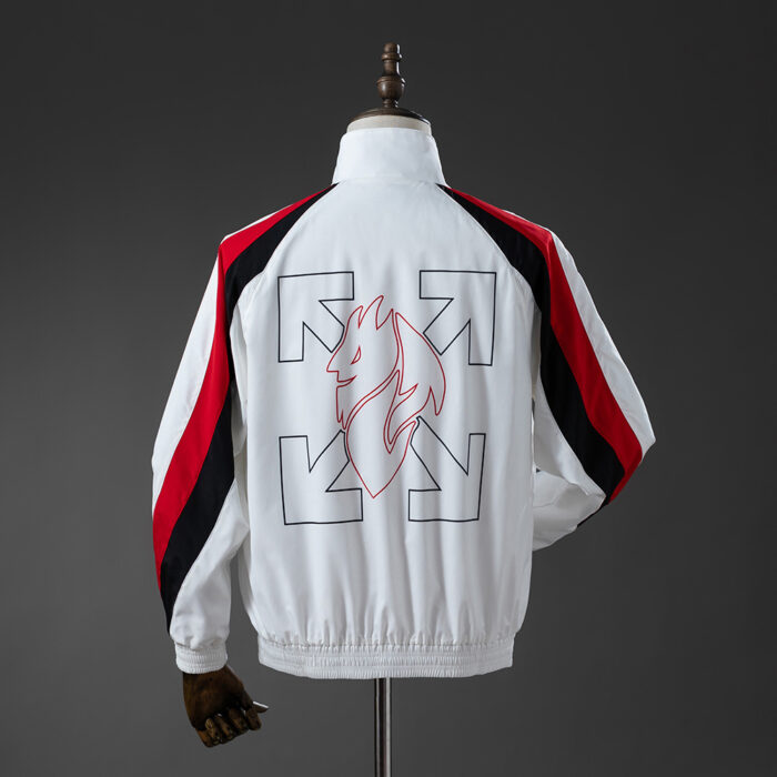 Mens AC Milan co-branded Windbreaker White Jacket